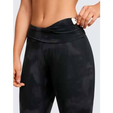 CRZ YOGA Super High Waisted Butterluxe Yoga Pants 25 Inches - Buttery Soft Workout Leggings for Women Over Belly Black Tie Dye Flowers X-Small