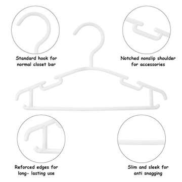 GoodtoU Baby Hangers 100Pack Kids Hangers Plastic Baby Hangers for Closet Children Hangers Infant Ha...