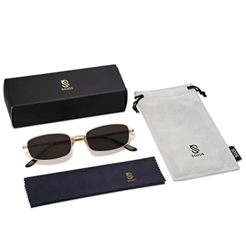 SOJOS Retro Narrow Rectangle Sunglasses for All