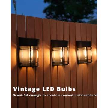 DOESLAG Solar Fence Lights, 12 Pack Waterproof Solar Lights Outdoor, Outdoor Solar Lights for Fence ...