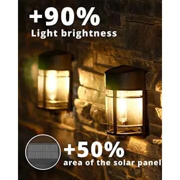 DOESLAG Solar Fence Lights, 12 Pack Waterproof Solar Lights Outdoor, Outdoor Solar Lights for Fence Garden Yard Step Deck Stairs