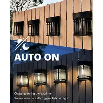 DOESLAG Solar Fence Lights, 12 Pack Waterproof Solar Lights Outdoor, Outdoor Solar Lights for Fence Garden Yard Step Deck Stairs