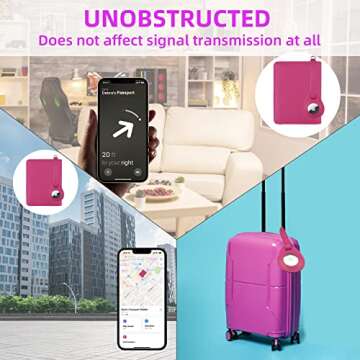 WALNEW AirTag Passport Holder, PU Leather Airtag Wallet RFID Blocking Passport Cover Travel Essentials Case for Women Men (Hot Pink)