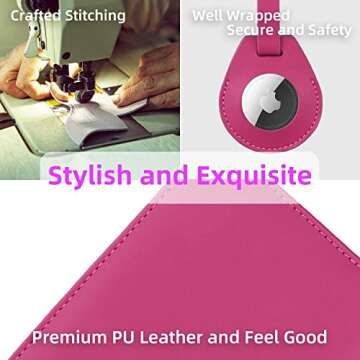WALNEW AirTag Passport Holder, PU Leather Airtag Wallet RFID Blocking Passport Cover Travel Essentials Case for Women Men (Hot Pink)