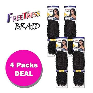 Freetress Braids Synthetic Crochet Hair - BRAZILIAN BRAID 20" (4-Pack, 4)