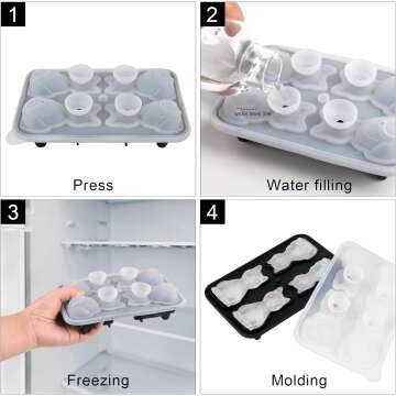 3D Cat Ice Cube Mold for Fun Cocktail Shapes