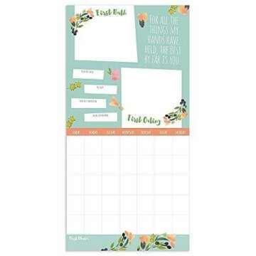 TF Publishing - Baby’s First Year Floral Open-Dated Keepsake Wall Calendar - DIY Personalize & Customize - Floral Design - Start with Any Month - Record Milestones - Stickers Included - 12 x 12”
