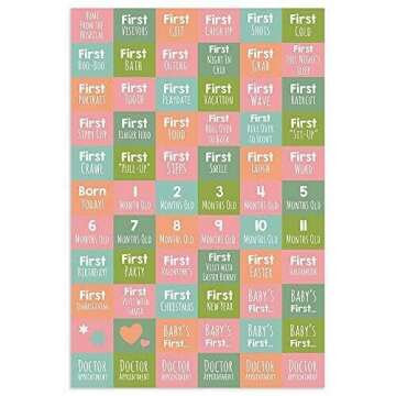 TF Publishing - Baby’s First Year Floral Open-Dated Keepsake Wall Calendar - DIY Personalize & Customize - Floral Design - Start with Any Month - Record Milestones - Stickers Included - 12 x 12”