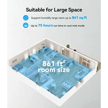 ENPULY 6L Top Fill Warm and Cool Mist Humidifiers for Bedroom/Large Room(Max 861sq.ft), 12 Levels Dual Mists Air Humidifier, Essential Oil Tray, Sleep Mode, 12 Hrs Timer, Child Lock(White)