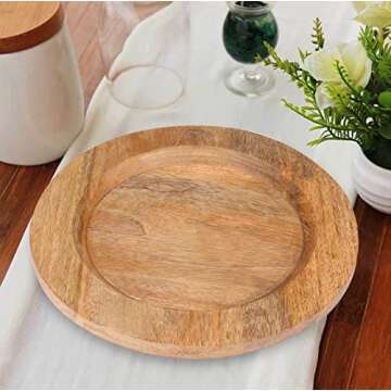 Handcrafted 13 Inch Mango Wood Charger Plates for Gifting