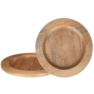 Handcrafted 13 Inch Mango Wood Charger Plates for Gifting