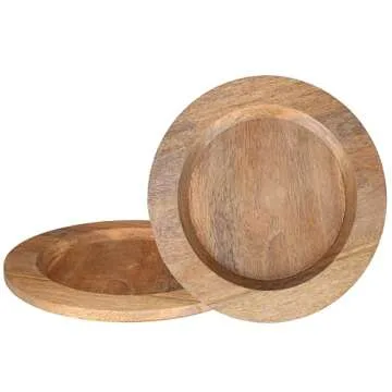 Handcrafted 13 Inch Mango Wood Charger Plates for Gifting