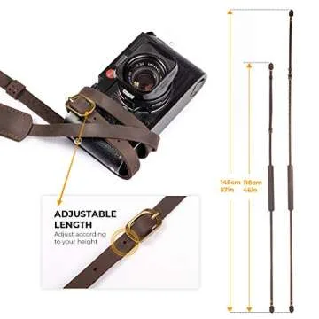 TARION Genuine Leather Camera Strap - Adjustable & Stylish