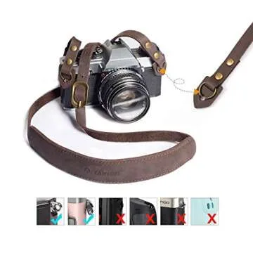 TARION Genuine Leather Camera Strap - Adjustable & Stylish