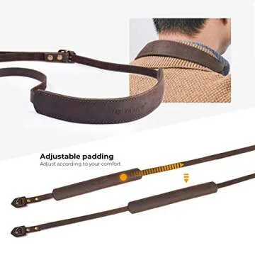 TARION Genuine Leather Camera Strap - Adjustable & Stylish