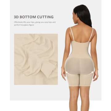 FeelinGirl Shapewear for Women Tummy Control Faja Seamless Faja Bodysuit Body Shaper for Women Butt Lifting Shapewear Beige M/L