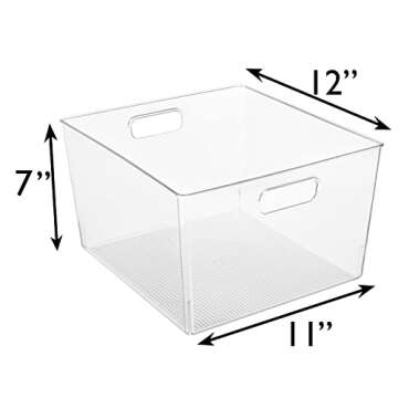 ClearSpace Clear Plastic Storage Bins – XL 8 Pack Perfect Kitchen or Pantry Organization Fridge Organizer and Storage Bins, Cabinet Organizers