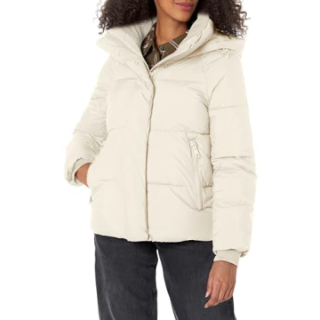 Levi's Women's Selma Hooded Puffer Jacket - The Ultimate Winter Essential in Almond Milk