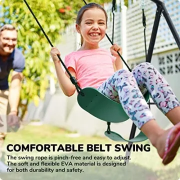 Hapfan Heavy Duty Swing Set with Saucer and Belt Swings