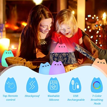 Avoar Cat-Shaped RGB Night Light with Remote Control