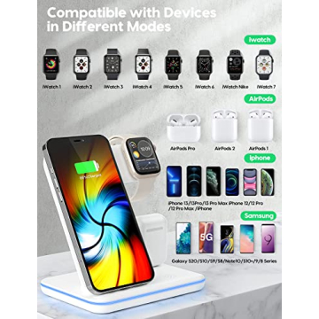 Upgraded 3 in 1 Wireless Charging Station for Apple Devices