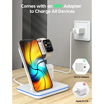 Upgraded 3 in 1 Wireless Charging Station for Apple Devices