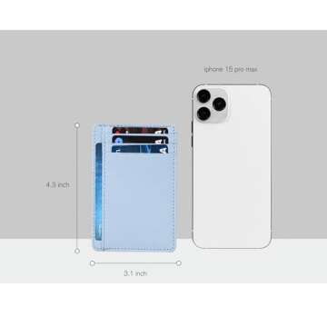 Travel Friendly Leather Wallet | For Him And Her | Credit Card Holder | Blue Compact Wallet | 1 ID Slot | RFID Protected