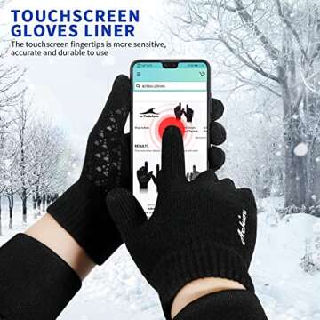 Achiou Winter Gloves for Men Women, Touch Screen Gloves, Upgraded Thicken Anti-Slip Silicone Gel, Th...