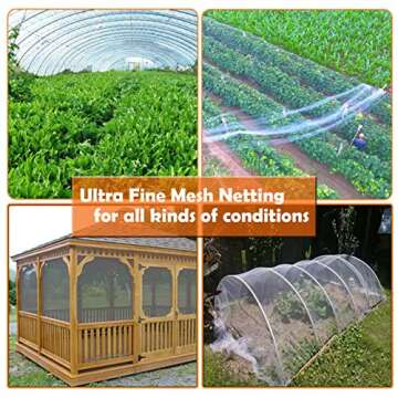 Ultra Fine Garden Mesh Netting, FARAER Plant Covers 8'x24' Garden Netting for Protect Vegetable Plants Fruits Flowers Crops Greenhouse Row Cover Protection Mesh Net Patio Gazebo Screen Barrier Net