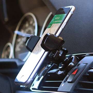 iOttie Easy One Touch Mini Air Vent Car Mount Holder Cradle for iPhone Xs Max R 8 Plus 7 Samsung Galaxy S10 E S9 S8 Plus Edge, Note 9 & Other Smartphone, 2.2 x 4.8 x 5.7 inches