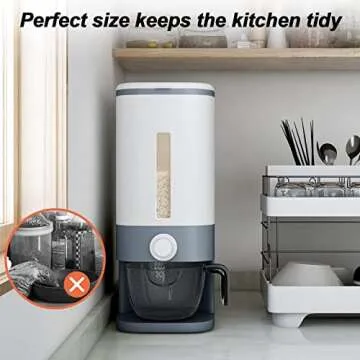 Large Rice Dispenser, Large Grain Container Storage with Lid Measuring Cylinder Moisture Proof Household Cereal Dispenser Bucket for Kitchen Soybean Corn
