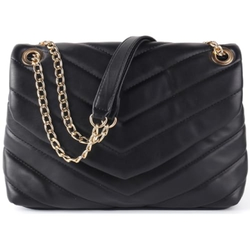 Trendy Quilted Vegan Leather Crossbody Bag for Women