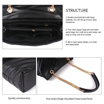 Trendy Quilted Vegan Leather Crossbody Bag for Women