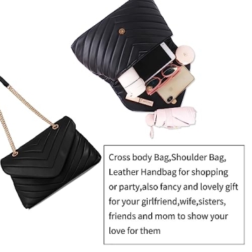 Trendy Quilted Vegan Leather Crossbody Bag for Women