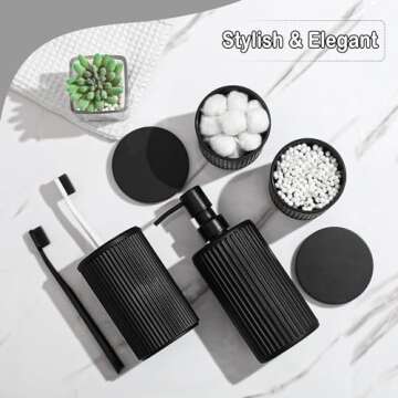 KASUNTING Matte Black Bathroom Accessories Set for Modern Home