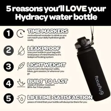 Hydracy 32 oz Water Bottle With Time Marker - Stylish Hydration Companion