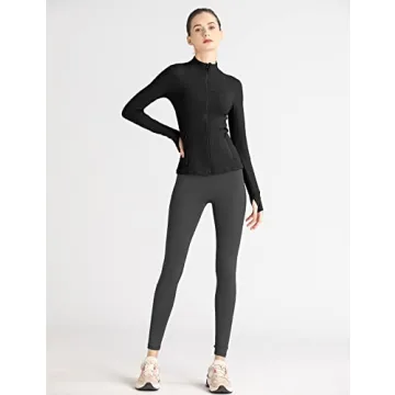 Locachy Women's Slim Fit Full Zip Athletic Jacket