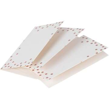 Elegant 100 Pack Wedding Place Cards with Rose Gold Foil