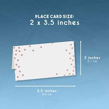 Elegant 100 Pack Wedding Place Cards with Rose Gold Foil