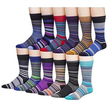 Alberto Cardinali Colorful Patterned Fancy Cotton 12 Pack Men's Dress Socks (AC 4-A)