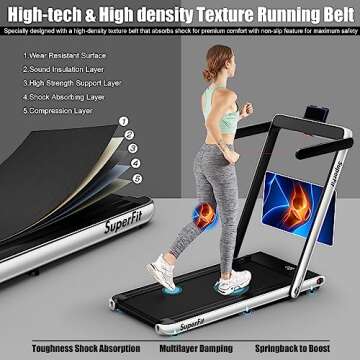 Compact GoPlus 2 in 1 Foldable Treadmill for Home