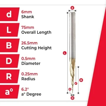 Amana Tool 46473 CNC Precision Cutting Bit - 6.2° Angle