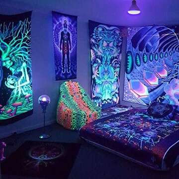 GREENIC LED UV Black Light Bulbs 15W(100w Equivalent) BR30 E26 Medium Base, UVA Level, 385-410nm, Glow-in-The-Dark UV Blacklight for Body Paints, Fluorescent Posters, Wedding Party(2 Pack)