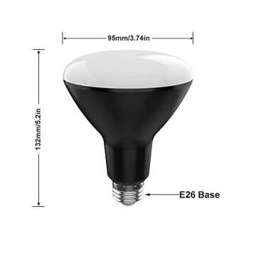 GREENIC LED UV Black Light Bulbs 15W(100w Equivalent) BR30 E26 Medium Base, UVA Level, 385-410nm, Glow-in-The-Dark UV Blacklight for Body Paints, Fluorescent Posters, Wedding Party(2 Pack)