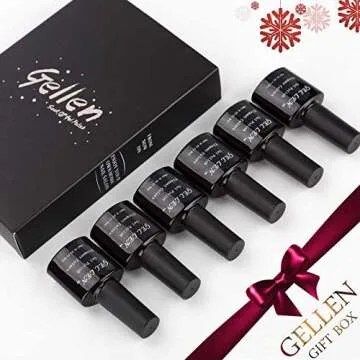 Gellen Gel Nail Polish Set 6 Colors, Temperature Color Changing Nail Gel Series - Glitters Sparkle Collection Home Manicure Nail Art Gel Kit