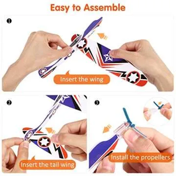 iBaseToy 36 Pack Glider Planes for Kids - 8" Foam Airplane Toys, Airplane Party Favors, Carnival Prizes, Classroom Prizes, Outdoor Flying Toys Foam Planes for Kids Boys Girls Valentines