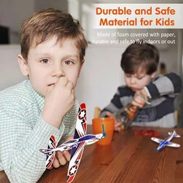 iBaseToy 36 Pack Glider Planes for Kids - 8" Foam Airplane Toys, Airplane Party Favors, Carnival Prizes, Classroom Prizes, Outdoor Flying Toys Foam Planes for Kids Boys Girls Valentines