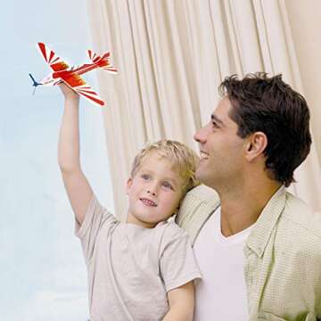 iBaseToy 36 Pack Glider Planes for Kids - 8" Foam Airplane Toys, Airplane Party Favors, Carnival Prizes, Classroom Prizes, Outdoor Flying Toys Foam Planes for Kids Boys Girls Valentines