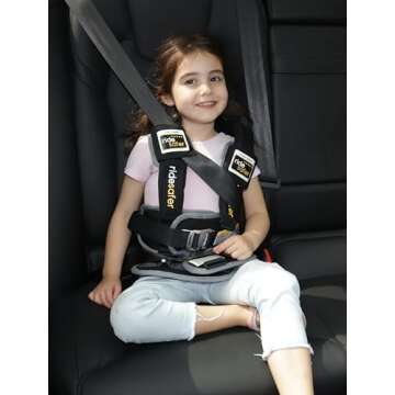 RideSafer - Large Black, Lightweight, Compact, Portable Car Seat - Perfect for Travel and Everyday C...
