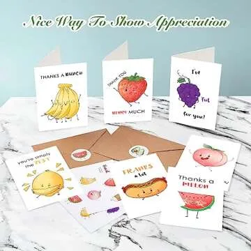 40 Funny Thank You Cards with Envelopes & Stickers, 4×6 in Cute Pun Cards Assorted Blank Greeting Cards, Boxed Bulk Note Cards for Friends Teachers Business Coworker Employee Appreciation